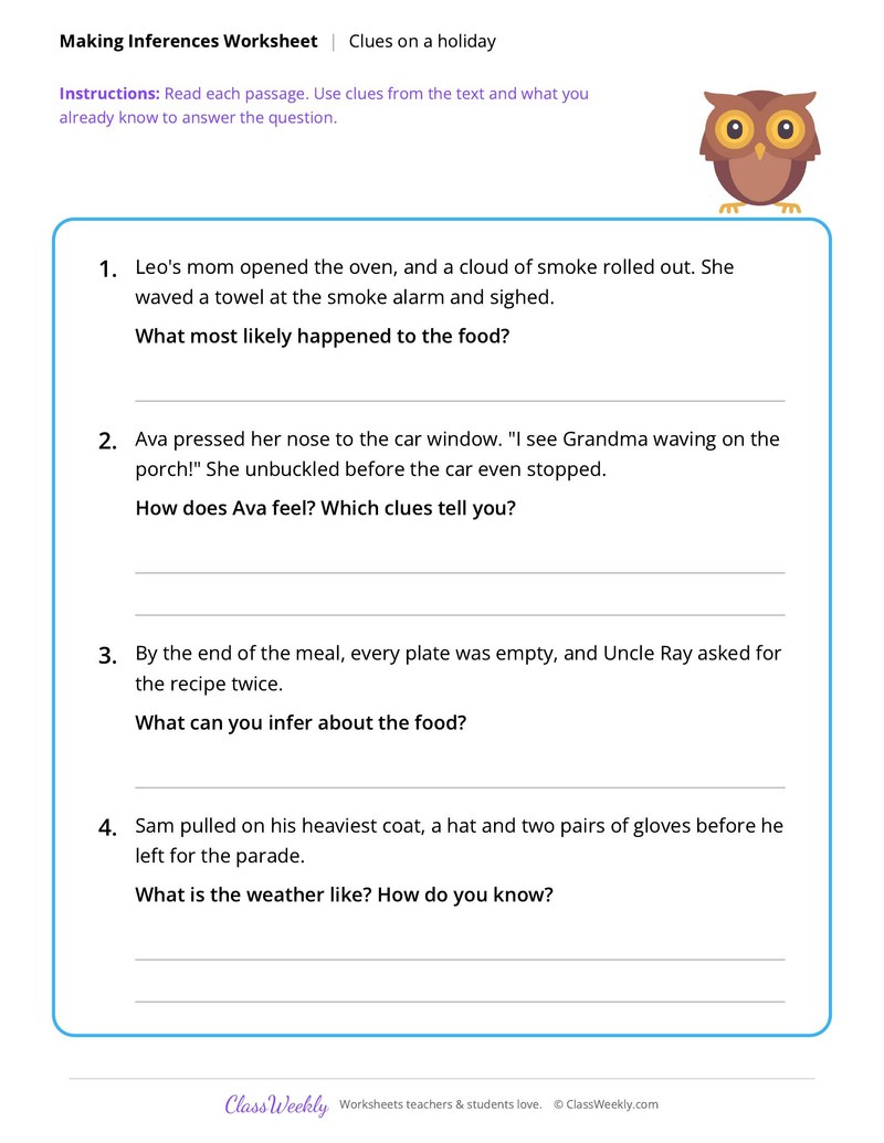 Making inferences - Thanksgiving