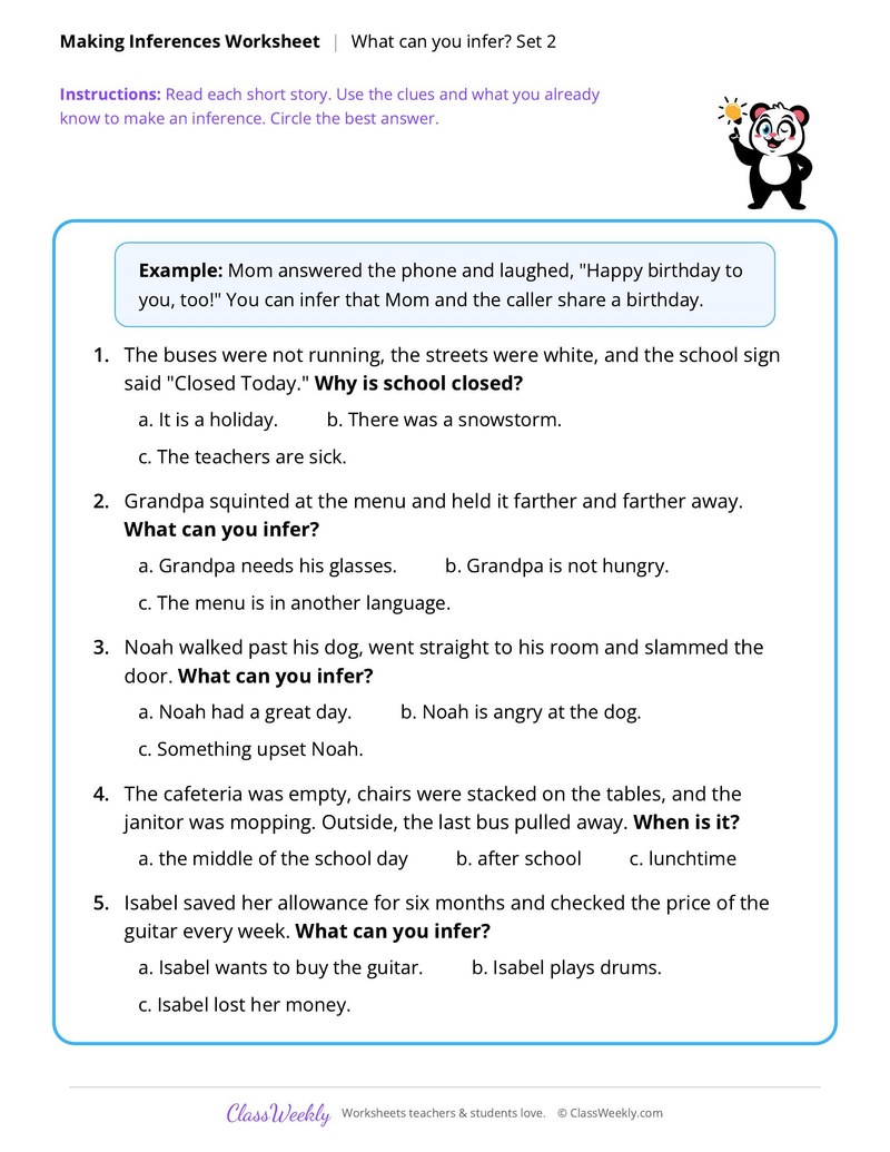 Making Inferences: What can you infer? Set 2