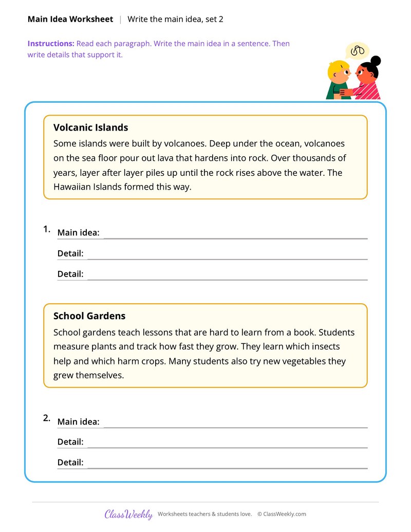 Write the main idea, set 2