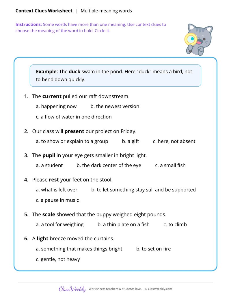 Context Clues: Multiple-meaning words