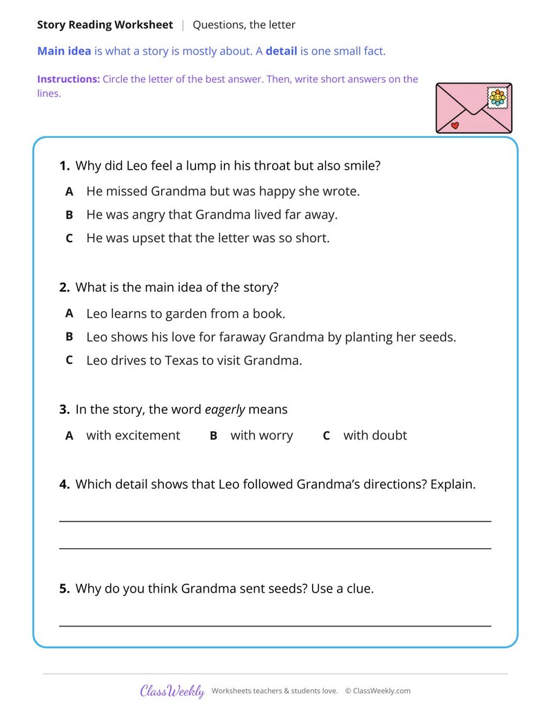 A Letter from Grandma (Fiction Passage)