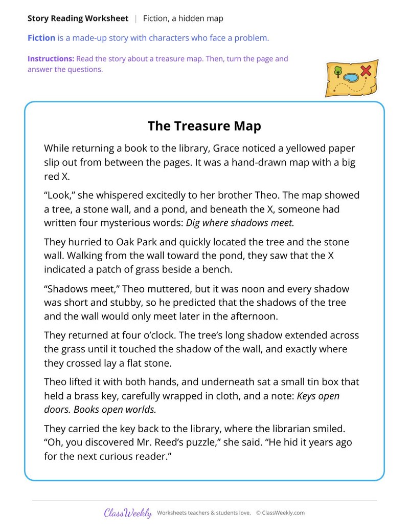 The Treasure Map (Fiction Passage) - Page 1