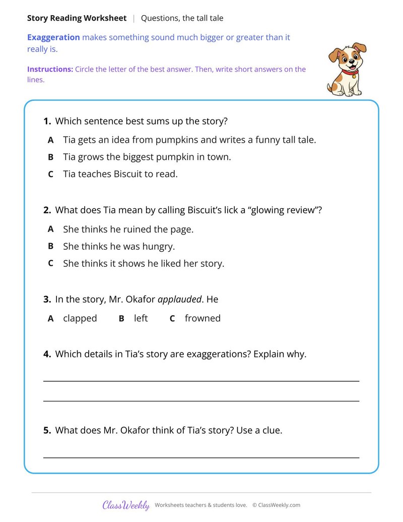 Tia and the Tall Tale (Fiction Passage)