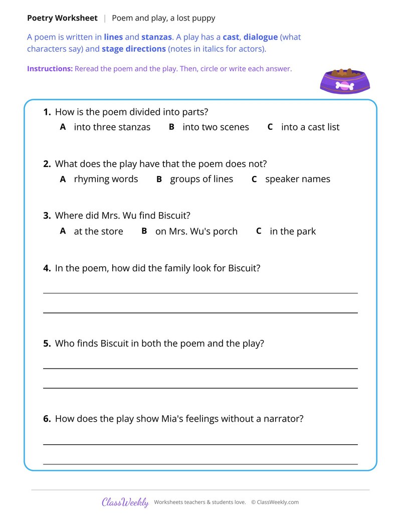 Poem or Play? Compare the Structure
