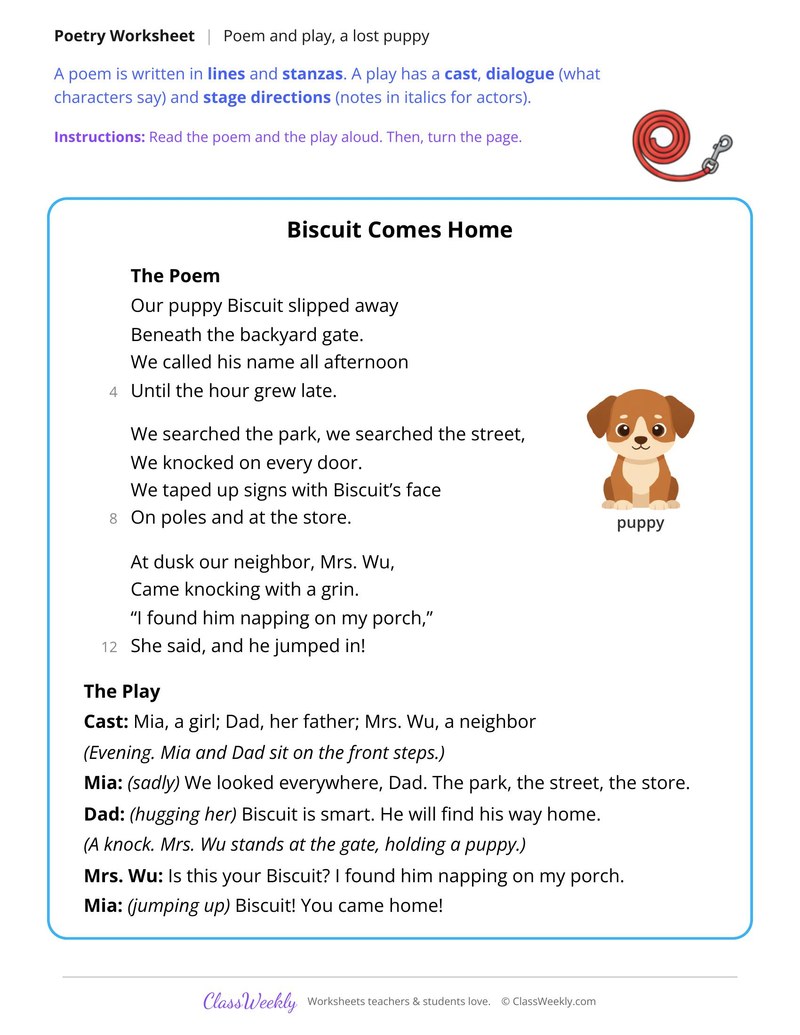 Poem or Play? Compare the Structure - Page 1