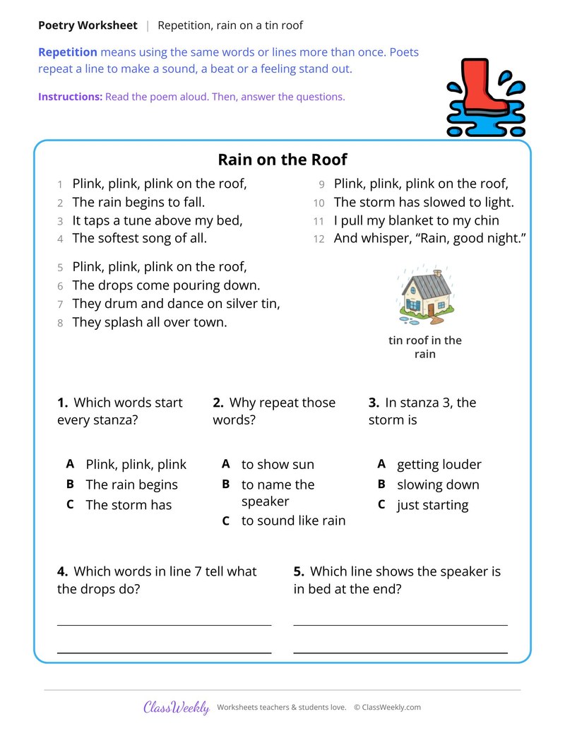 Read a Poem With Repetition About Rain