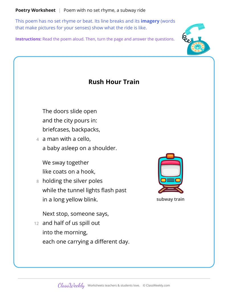 Read an Unrhymed Poem About a Subway Ride - Page 1