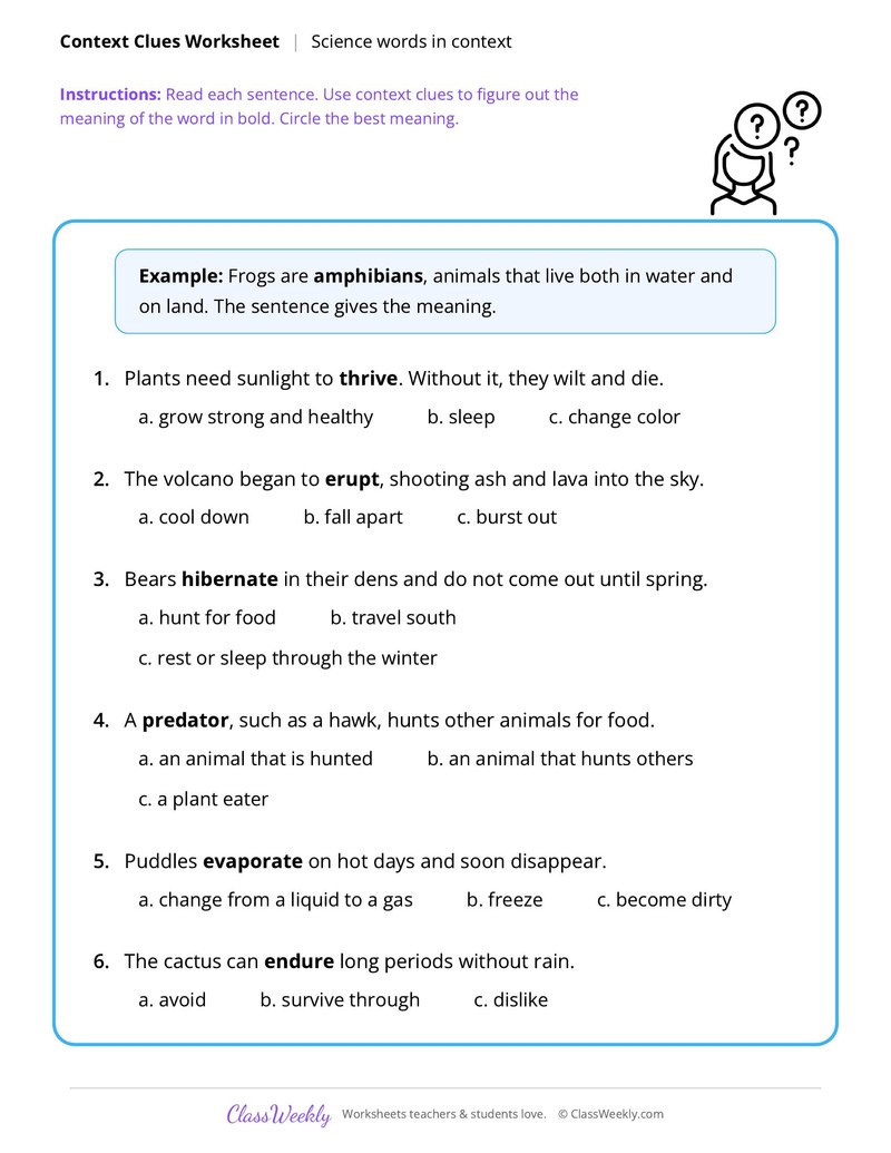 Context Clues: Science words in context