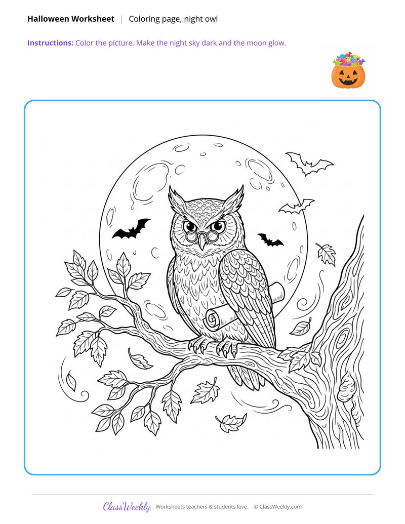 Night Owl Coloring Page