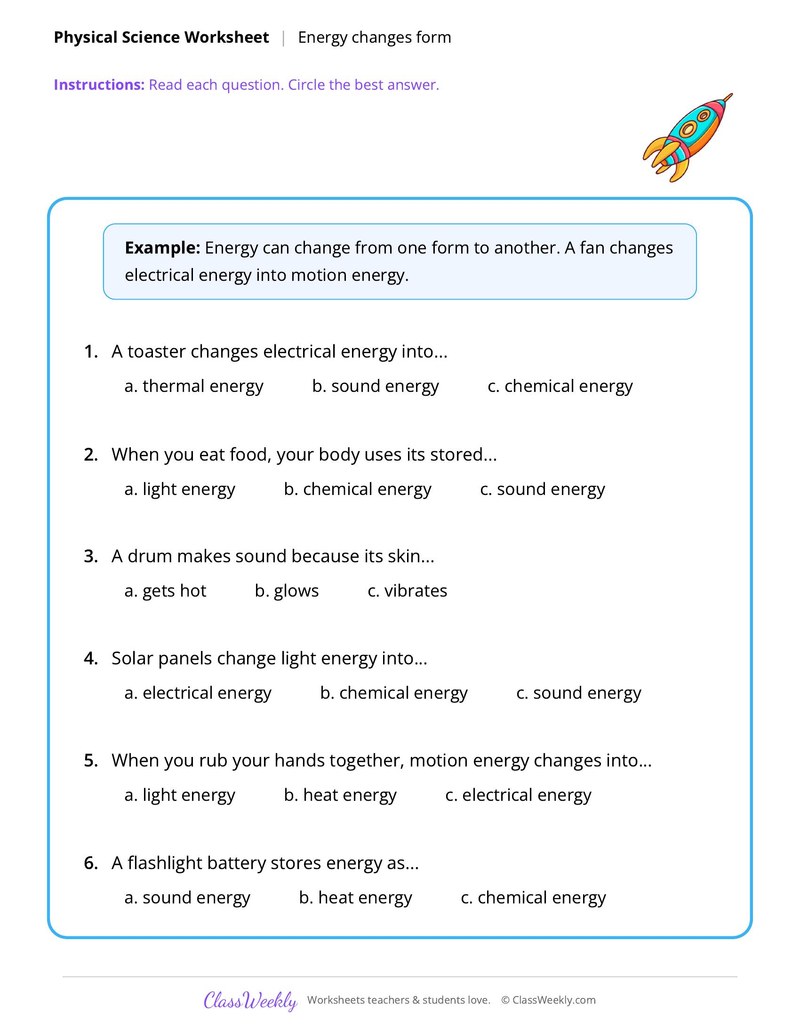 Physical Science: Energy changes form