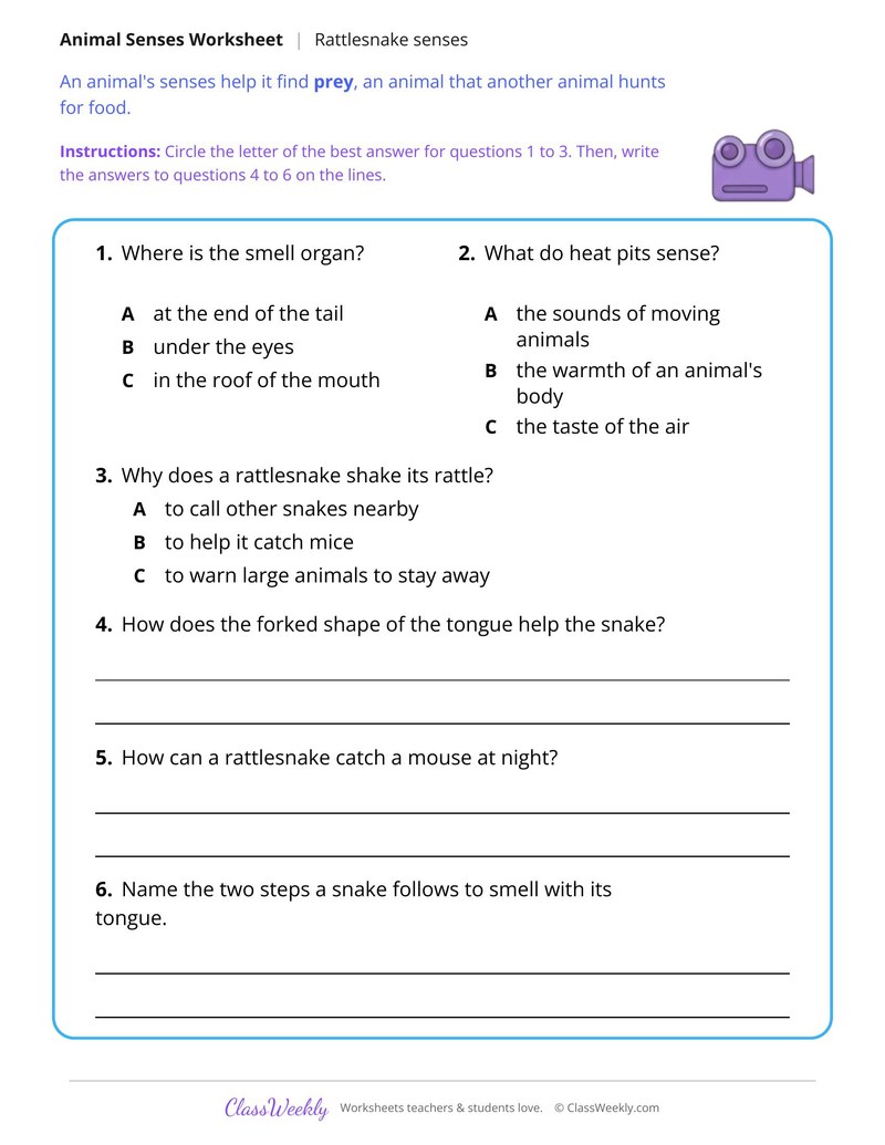 How a Rattlesnake Smells With Its Tongue, Read and Answer - Page 2
