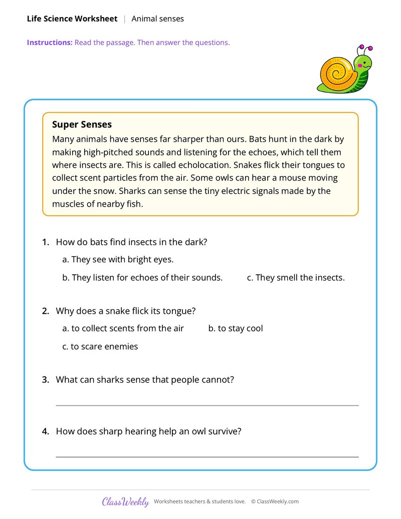 Life Science: Animal senses