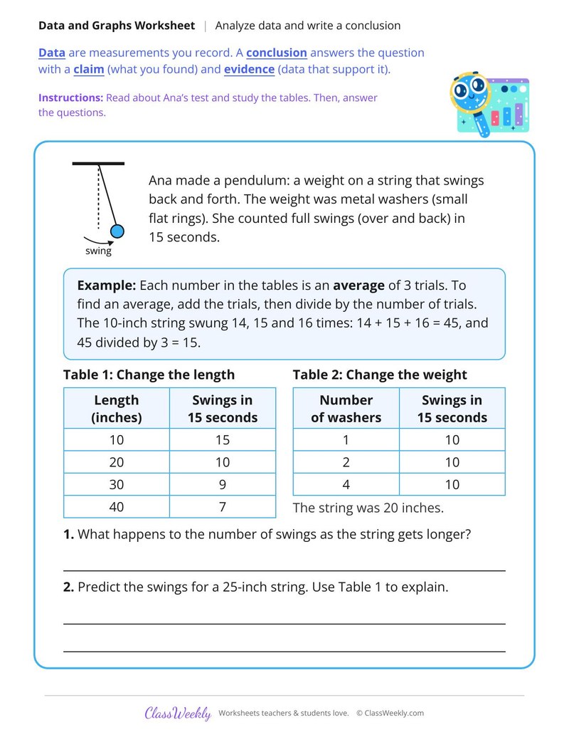 Analyze Data and Write a Conclusion - Page 1