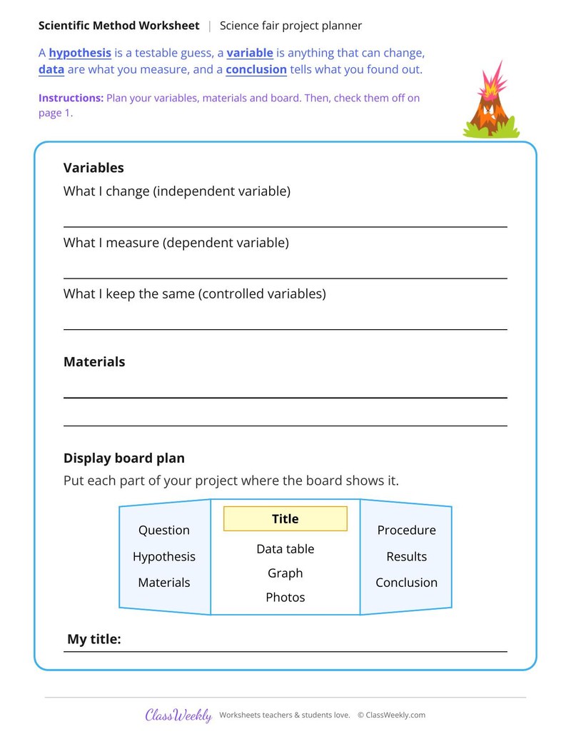 Science Fair Project Planner - Page 2