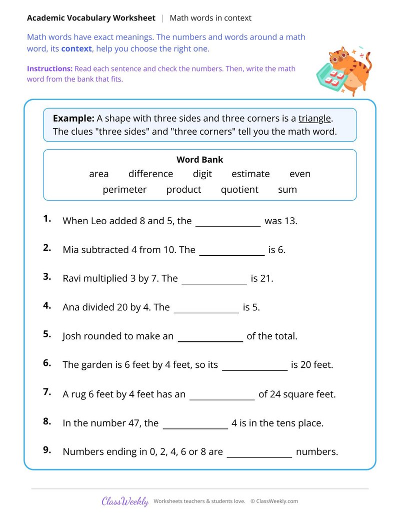 Math Words in Context
