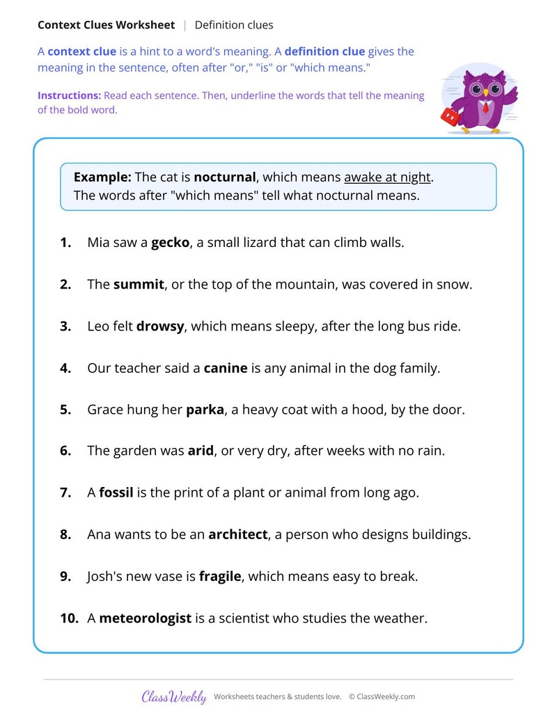 Definition Context Clues