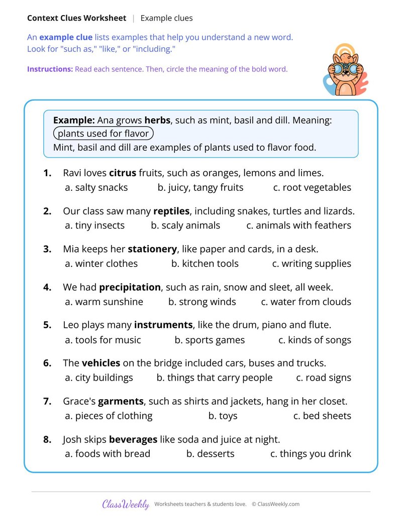 Example Context Clues