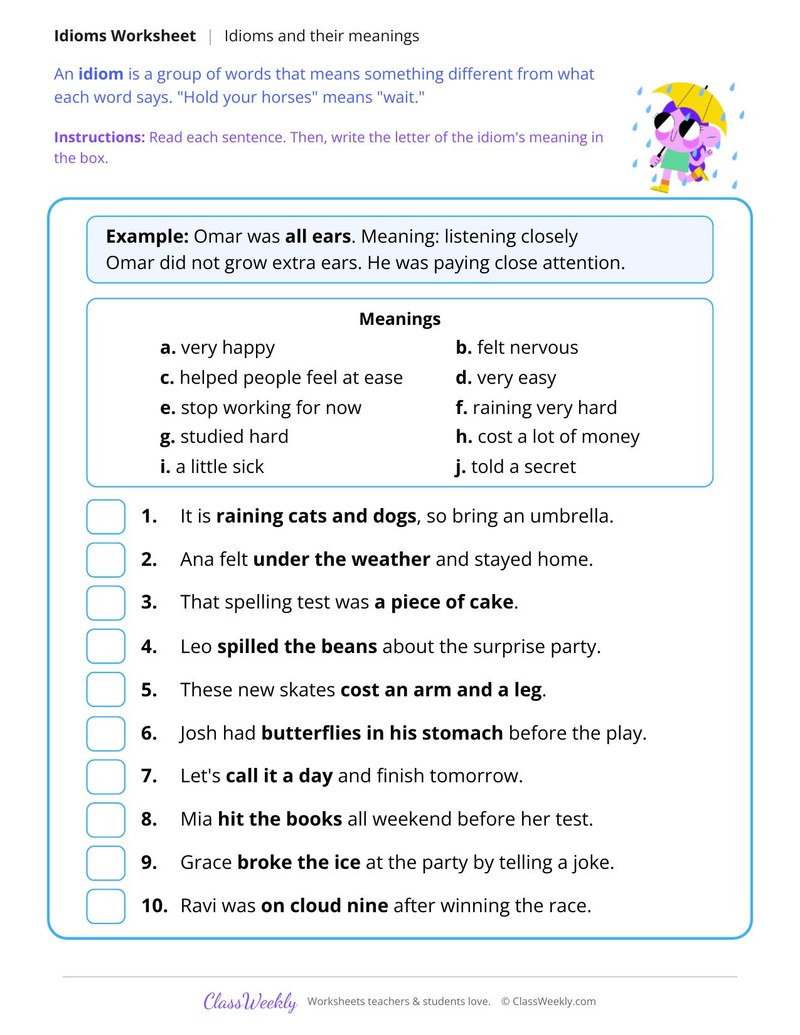 Idioms and Their Meanings
