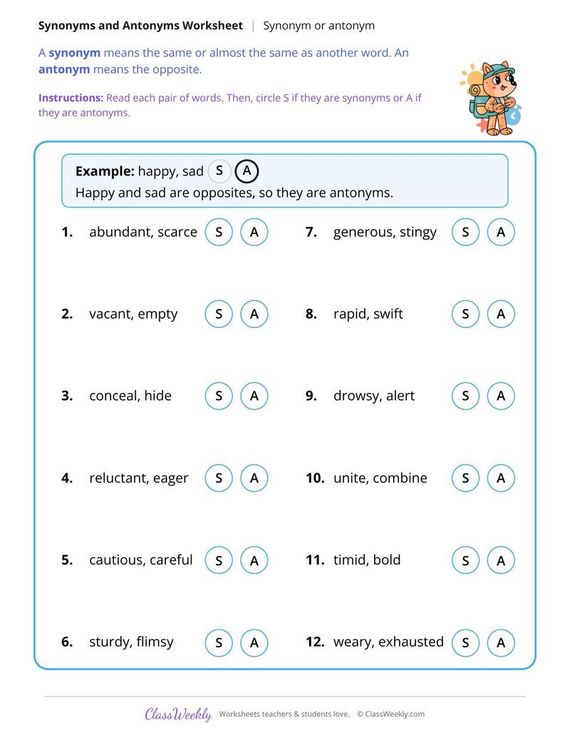 Synonym or Antonym