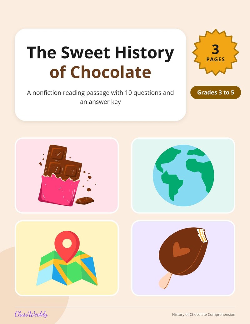 History of Chocolate Comprehension - Page 1