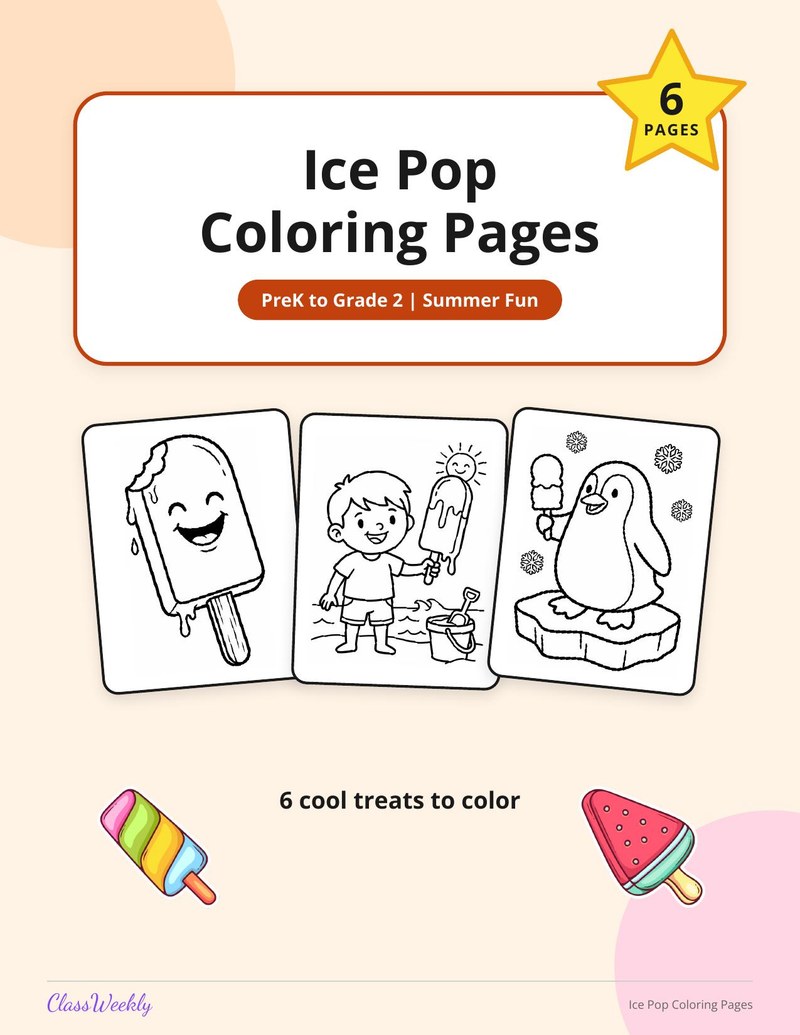 Ice Pop Coloring Pages - Page 1