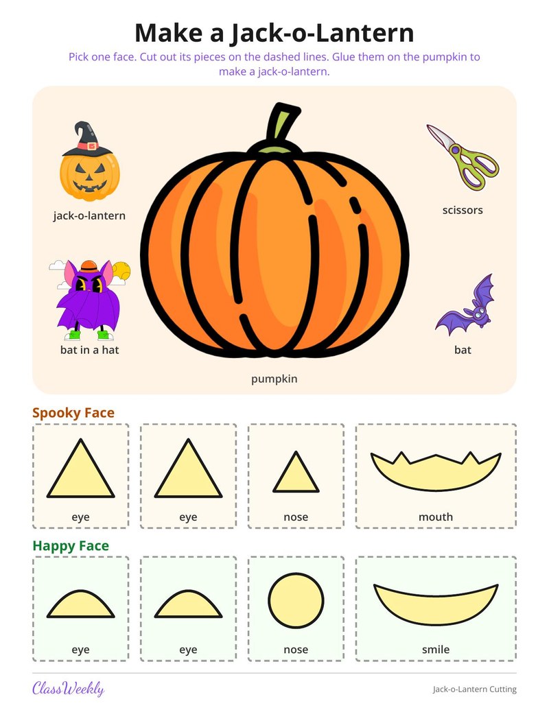 Jack-o-Lantern Cutting Skills