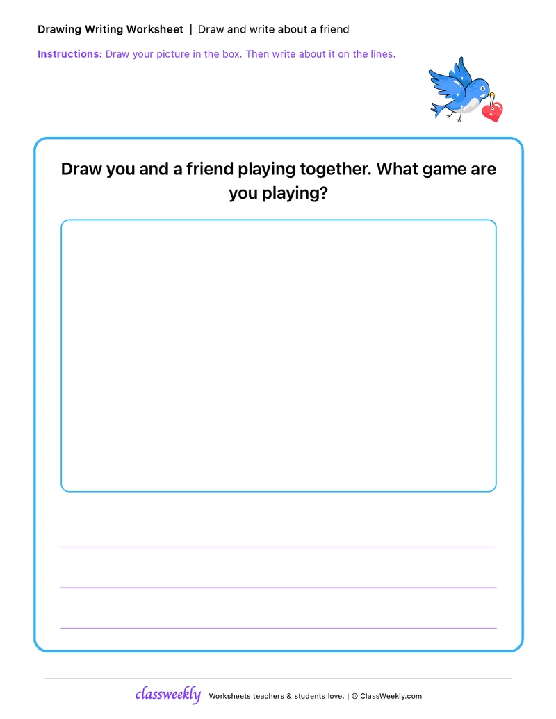 Draw and Write: Playing with a Friend