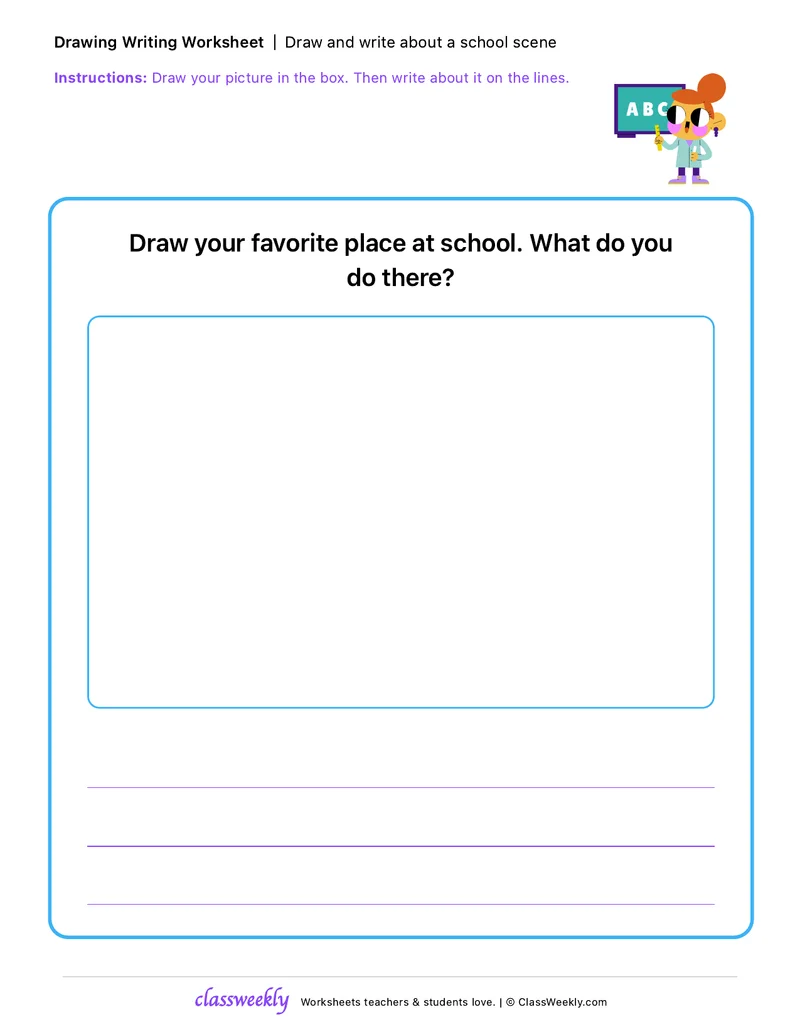 Draw and Write: My Favorite Place at School