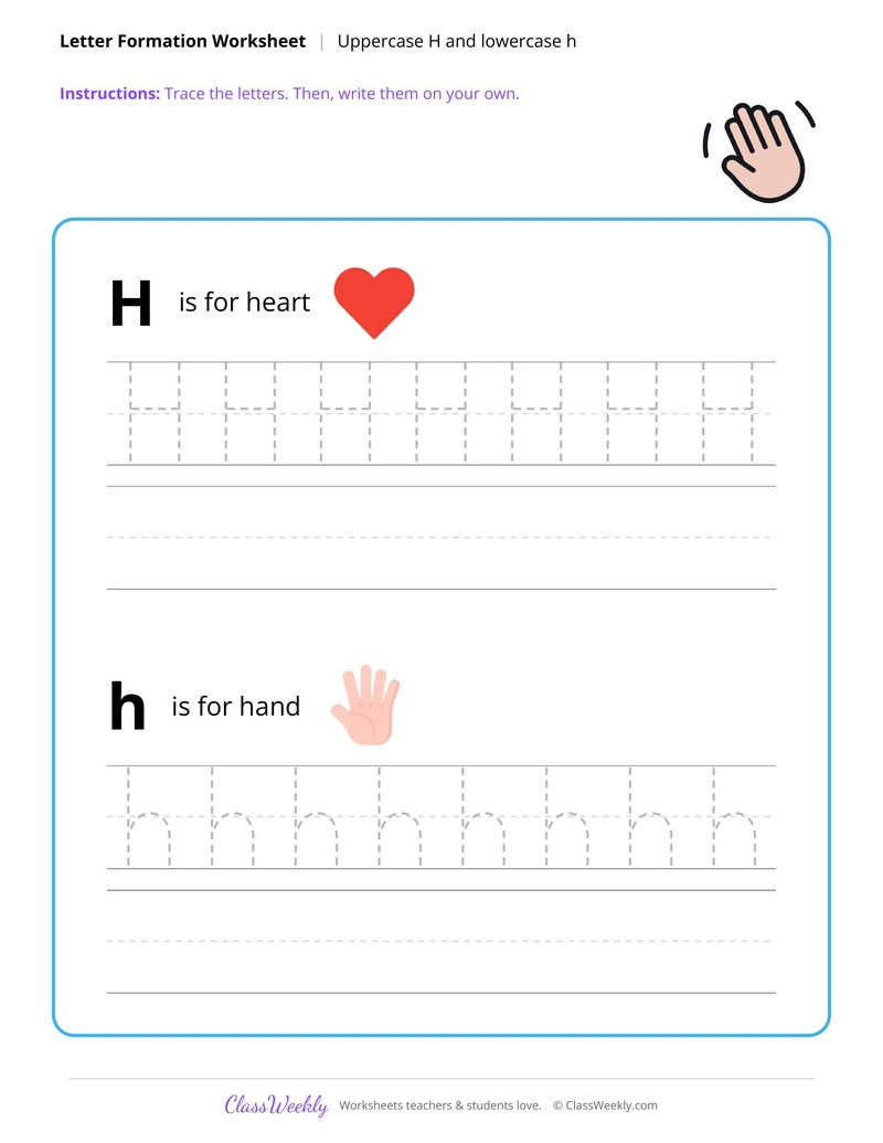 Uppercase H and Lowercase h