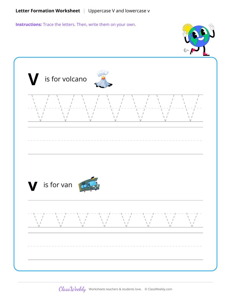 Uppercase V and Lowercase v