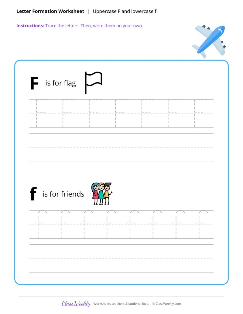 Uppercase F and Lowercase f - Diversity & World Cultures