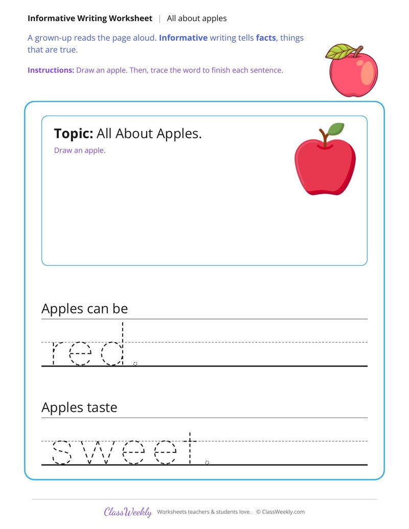 All About Apples Informative Writing