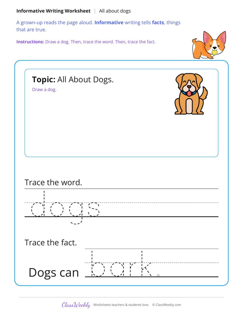 All About Dogs Informative Writing