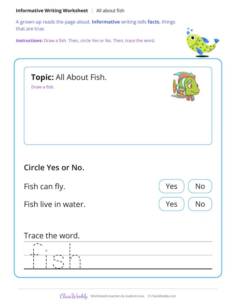 All About Fish Informative Writing