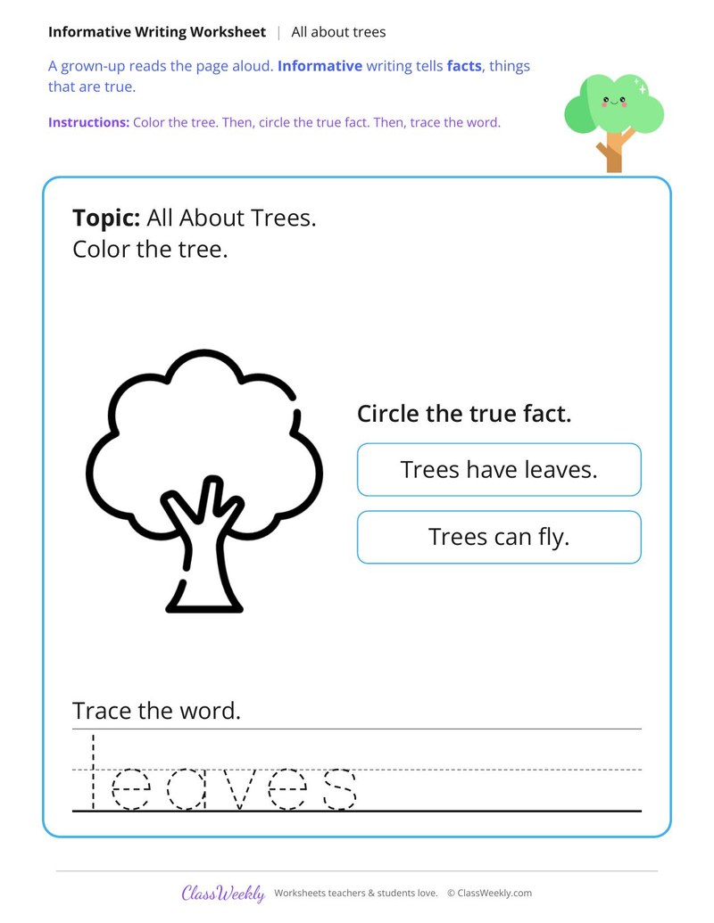 All About Trees Informative Writing