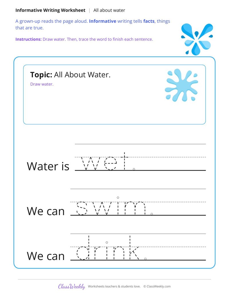 All About Water Informative Writing