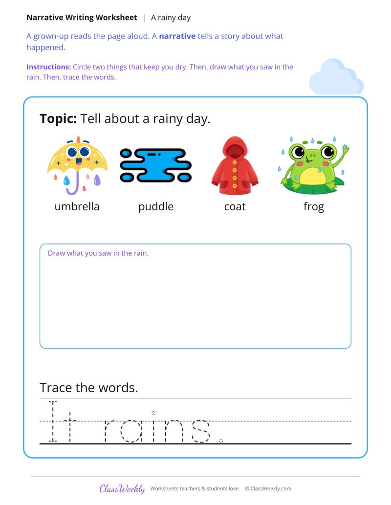 A Rainy Day Narrative Writing