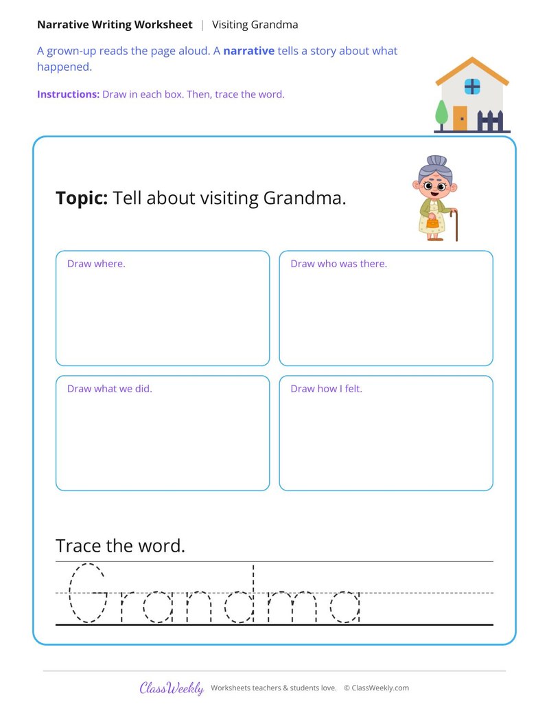 Visiting Grandma Narrative Writing