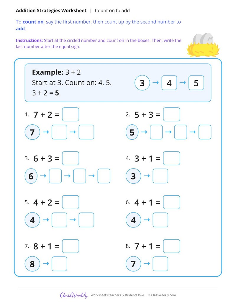 Add Within 10, Count On