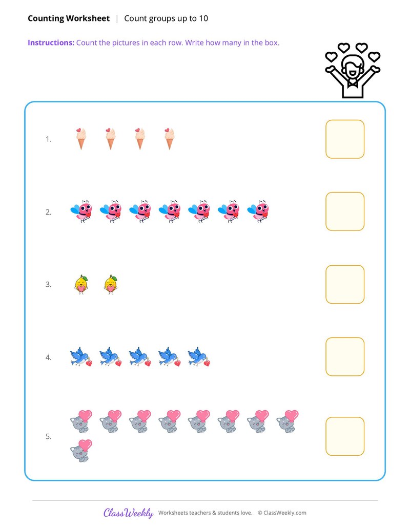 Count Groups to 10 - Friendship & Kindness