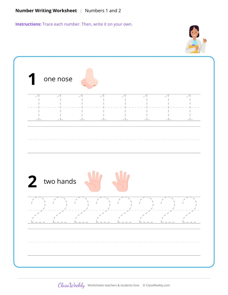 Write 1 and 2 - Human Body