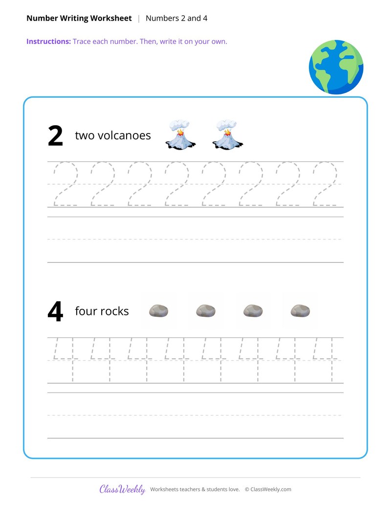 Write 2 and 4 - Volcanoes & Earthquakes