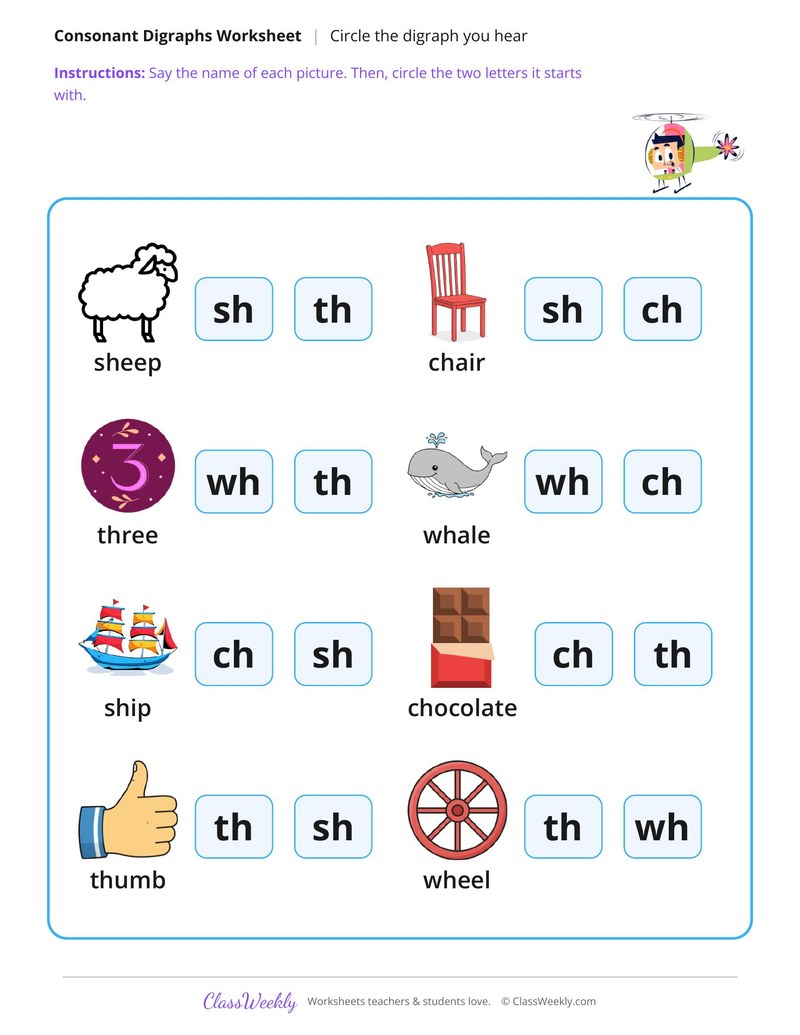 Circle the Digraph You Hear