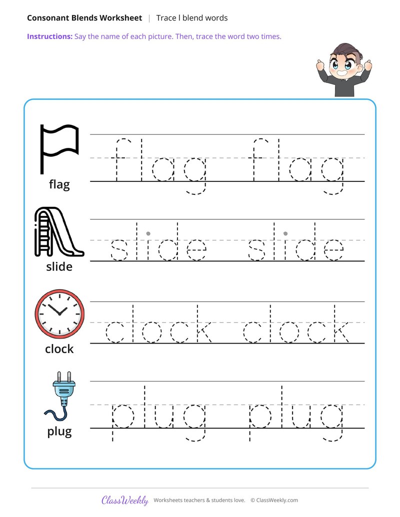 Trace L Blend Words - Page 1