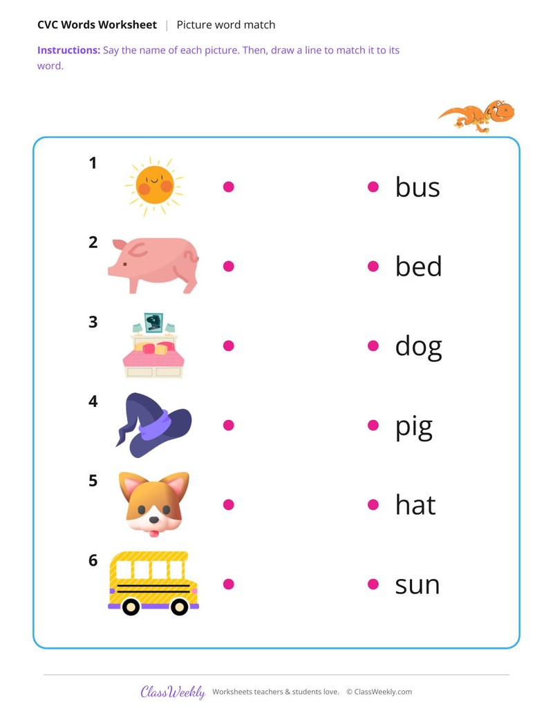 Picture CVC Word Match