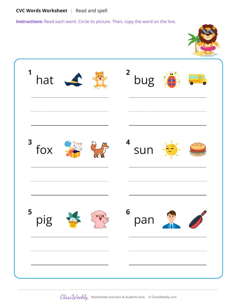 Read and Spell CVC Words