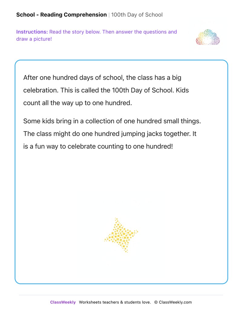 100th Day of School - Page 1