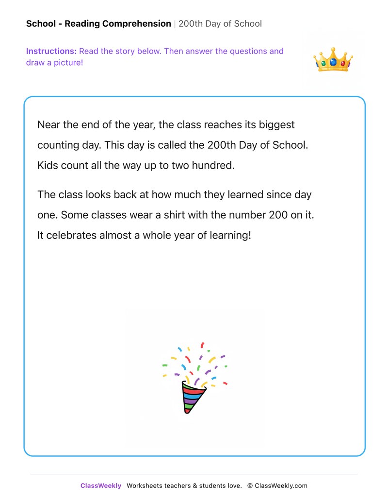 200th Day of School - Page 1