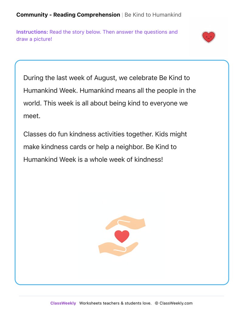 Be Kind to Humankind Week - Page 1