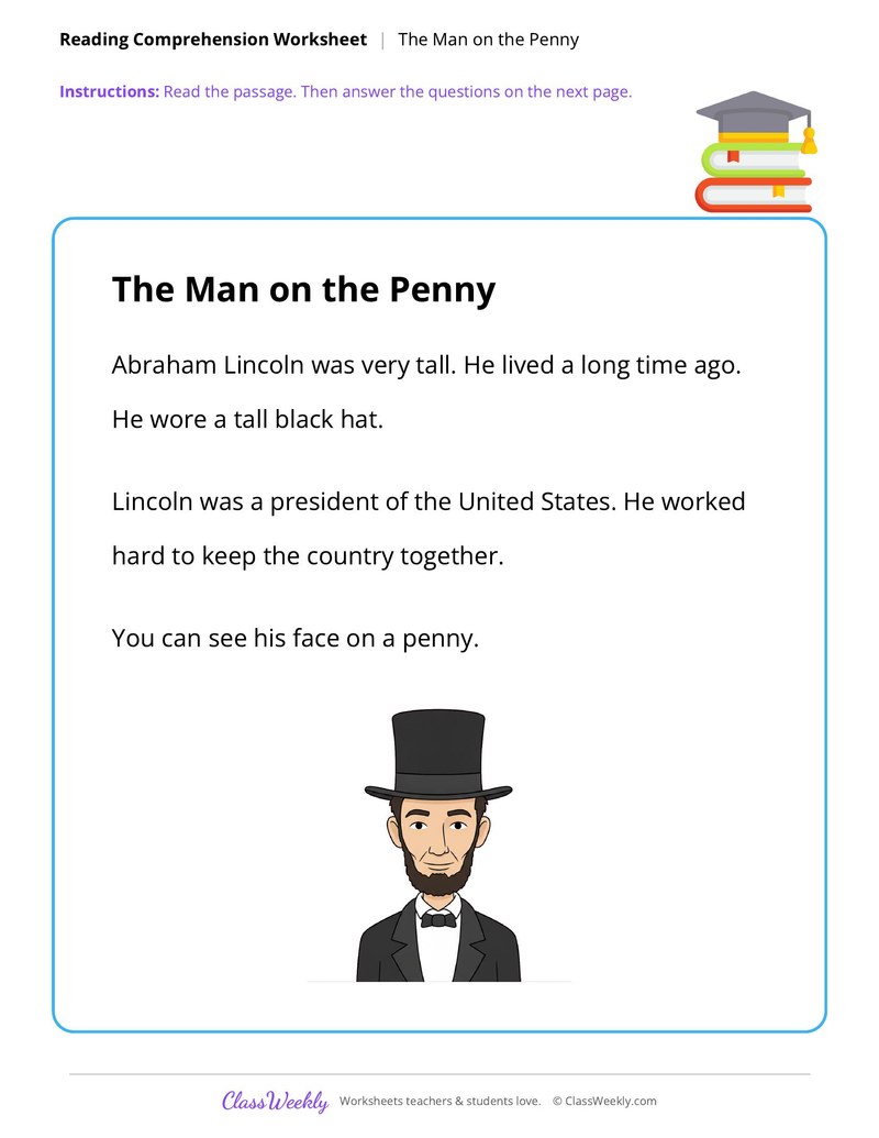 The Man on the Penny - Famous Americans - Page 1